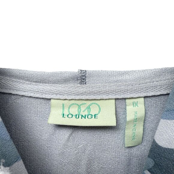 LOGO Lori Goldstein Hoodie Plus Size 1X Gray Camo Zip Front Stretch Jacket Women - Picture 6 of 9